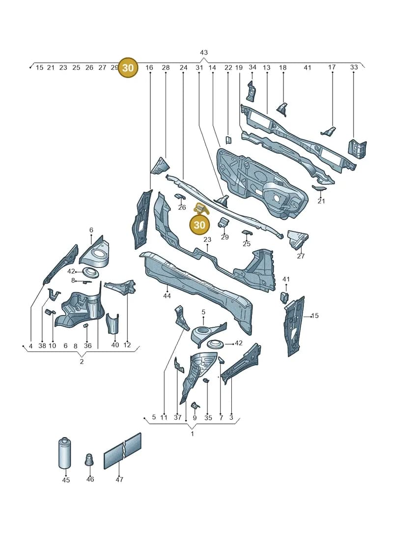 6RA806312B — Skoda Rapid (2012-2022) diagram 62x803005, position 30