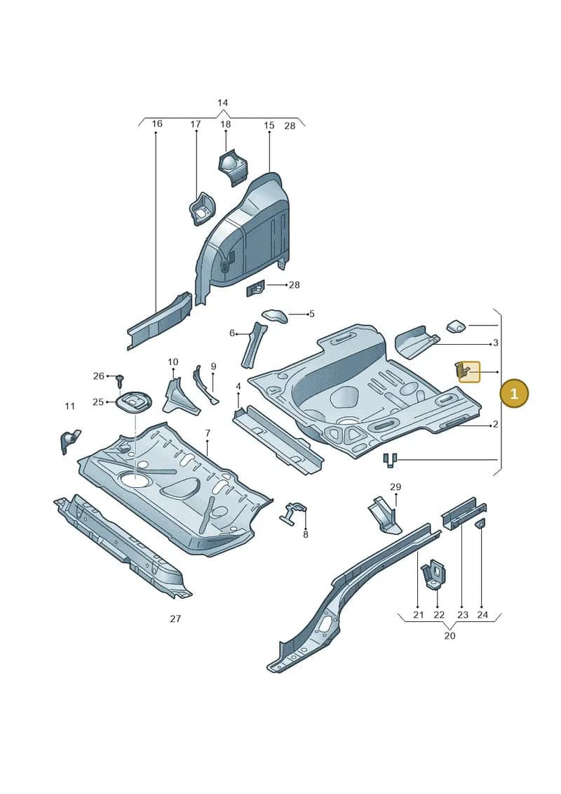 6RA813114J — Skoda Rapid (2012-2022) diagram 740803020, position 1