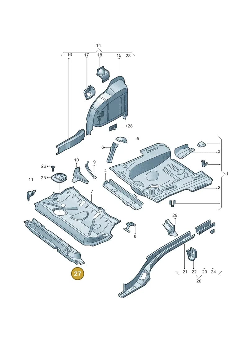 6RA813147 — Skoda Rapid (2012-2022) diagram 740803020, position 27