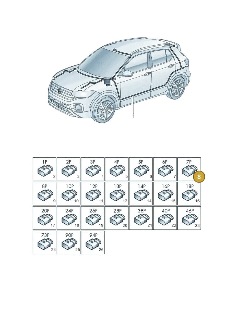 6RA971975 — Volkswagen T-Cross (2018-2025) diagram 587971080, position 8