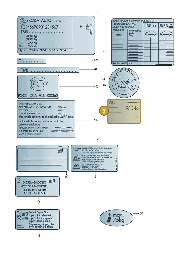 6V0010033 — Skoda Rapid (2012-2022) diagram 740000001, position 3