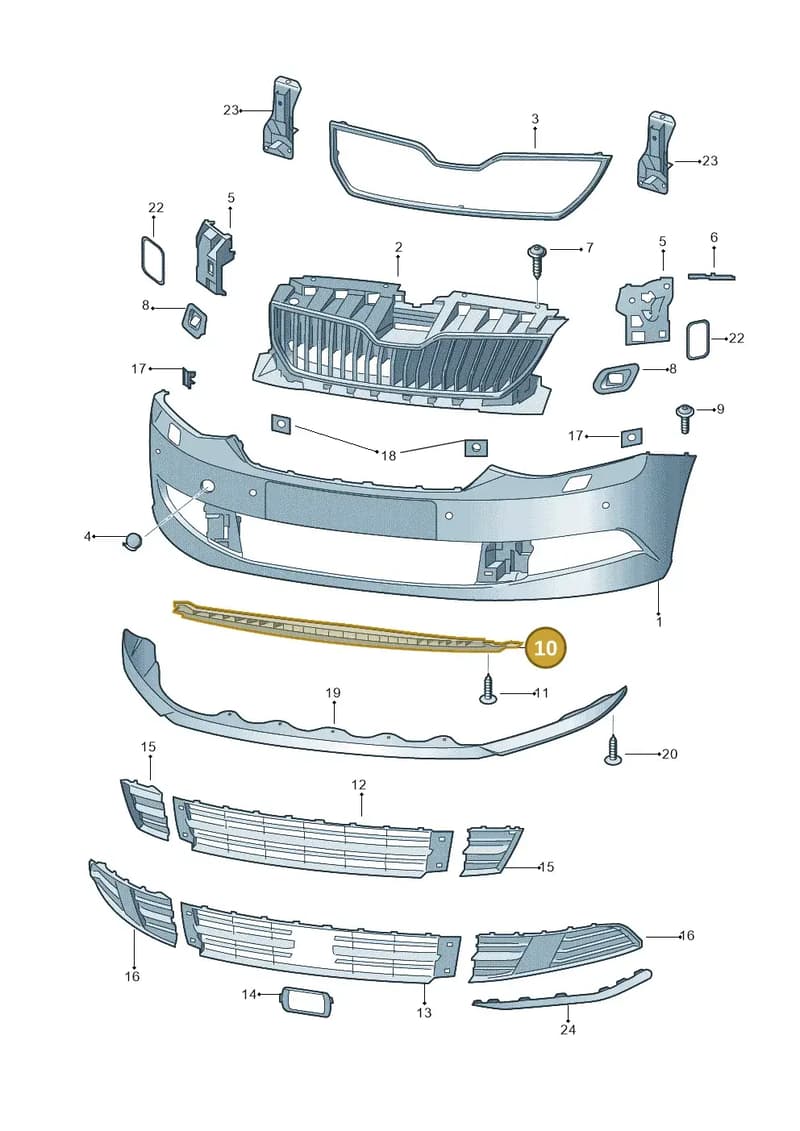 6V0807611C9B9 — Skoda Fabia (2014-2022) diagram 797807010, position 10