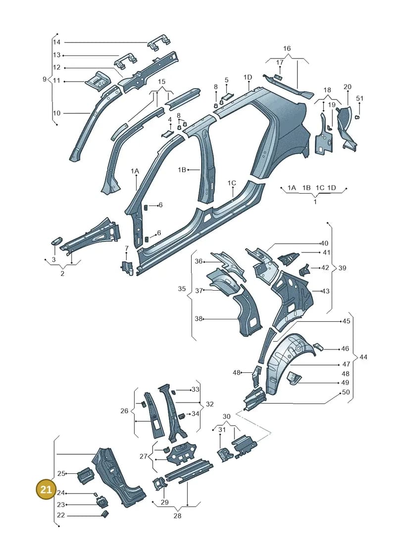 6V0809204 — Skoda Fabia (2014-2022) diagram 797809300, position 21