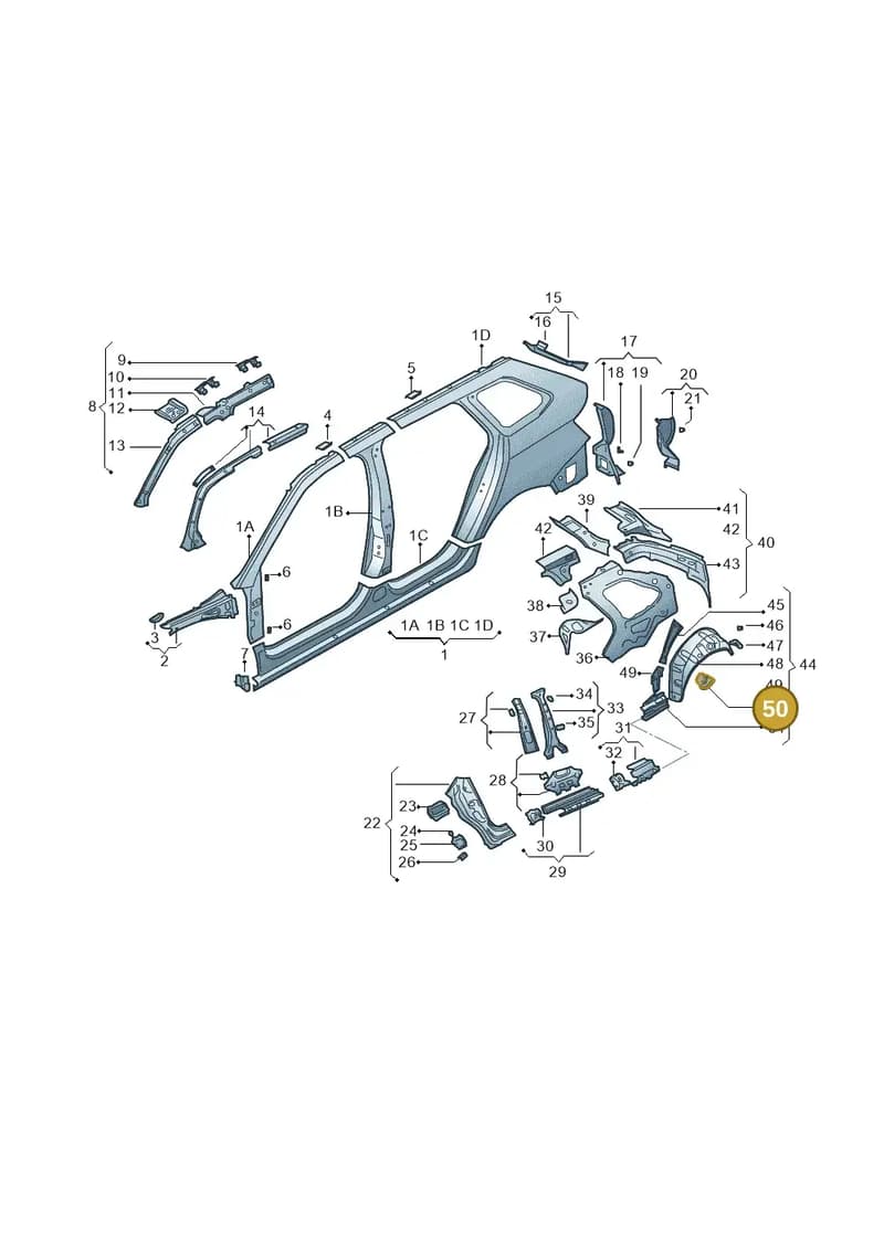 6V0809611 — Skoda Fabia (2014-2022) diagram 797809350, position 50