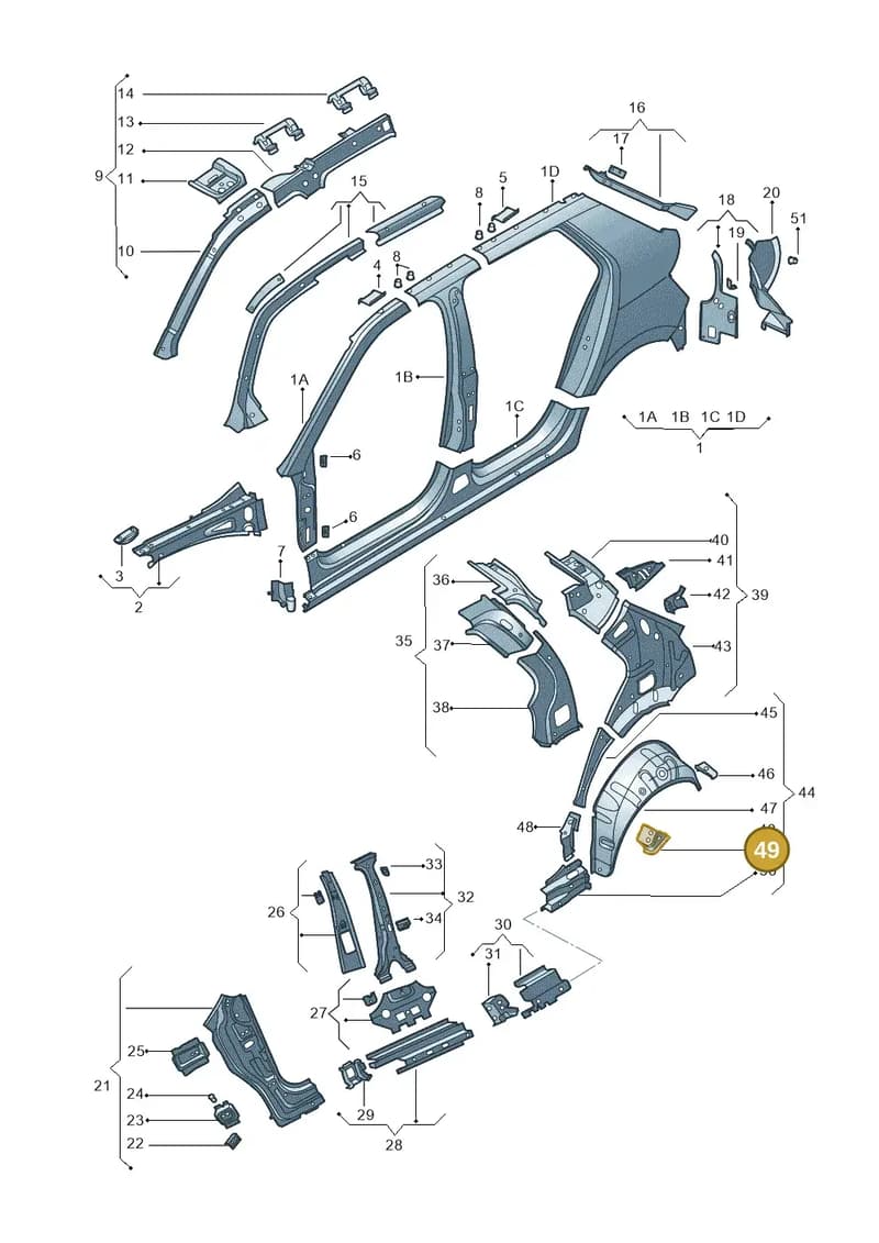 6V0809611 — Skoda Fabia (2014-2022) diagram 797809300, position 49