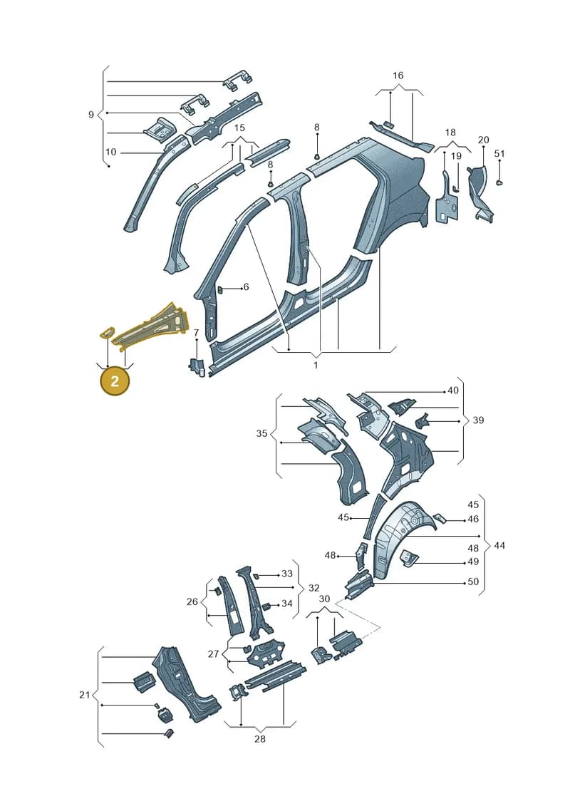 6V0810136 — Skoda Fabia NF HB (2015-2018) diagram 864809300, position 2