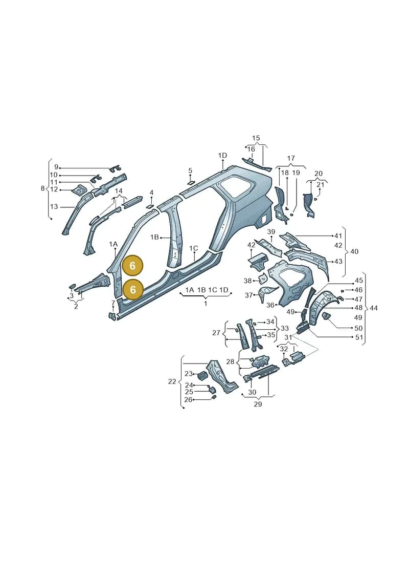 6V0821167 — Skoda Fabia (2014-2022) diagram 797809350, position 6