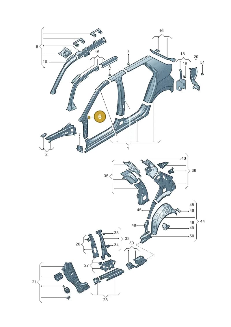 6V0821167 — Skoda Fabia NF HB (2015-2018) diagram 864809300, position 6