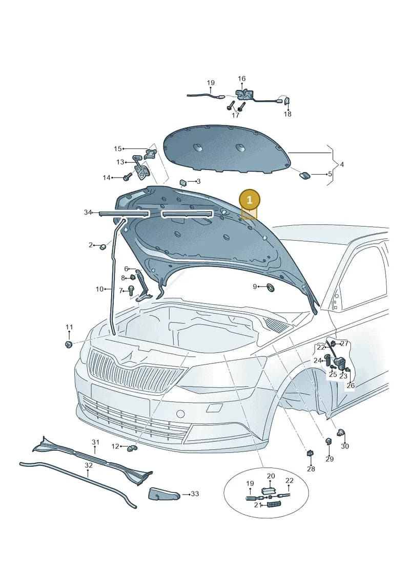 6V0823031F — Skoda Fabia (2014-2022) diagram 797823000, position 1