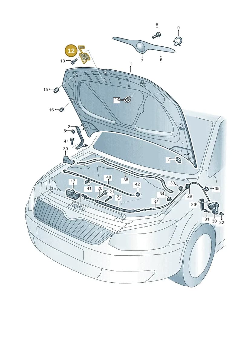 6V0823186B — Skoda Rapid Ambition (2011-2021) diagram 726823000, position 12