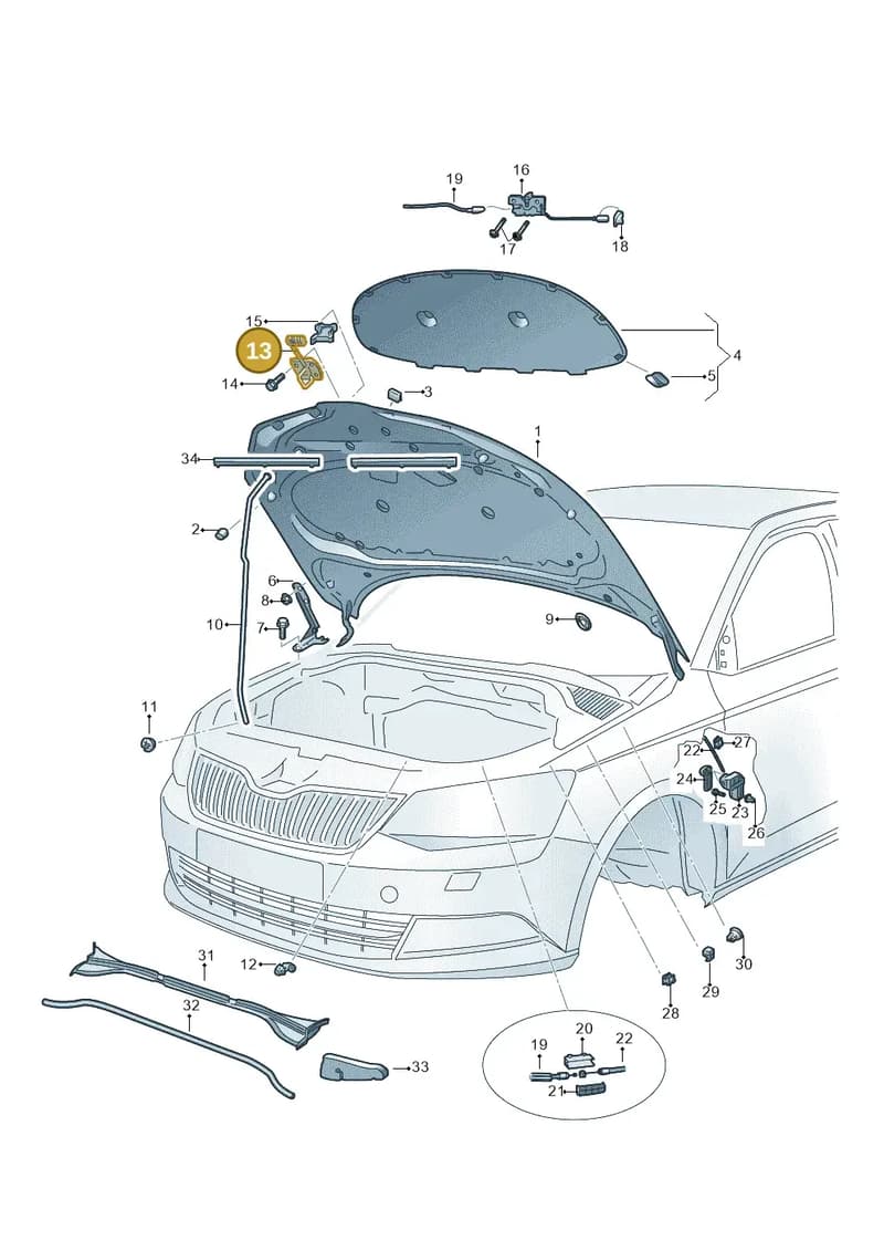 6V0823186B — Skoda Fabia (2014-2022) diagram 797823000, position 13