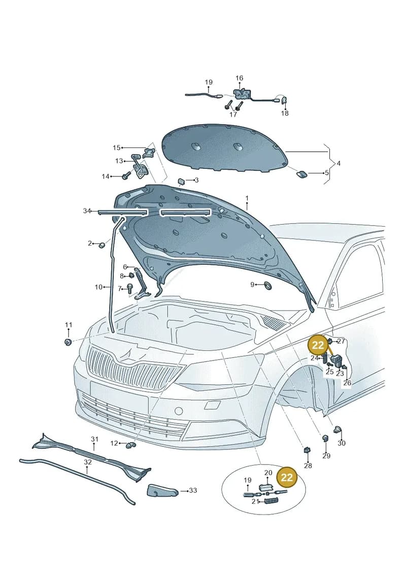 6V0823535C — Skoda Fabia (2014-2022) diagram 797823000, position 22