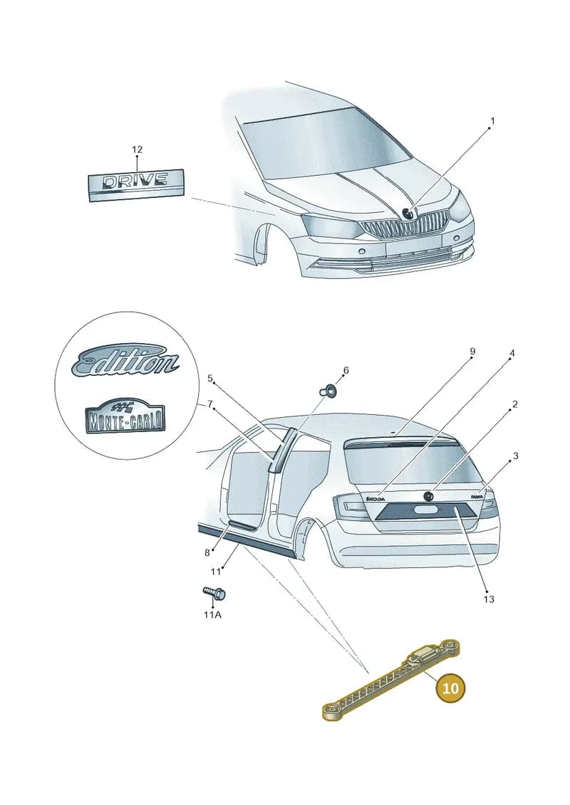 6V0853493 — Skoda Fabia (2014-2022) diagram 797000030, position 10
