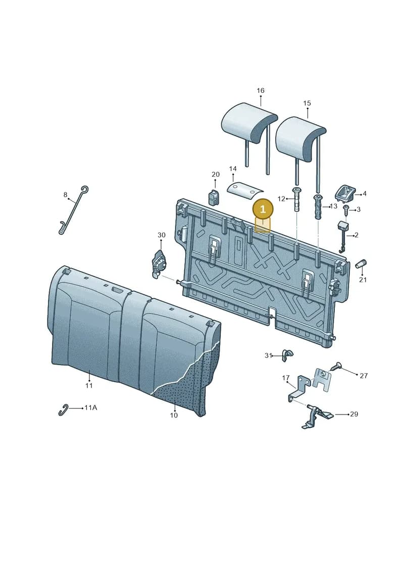 6V0885501B — Skoda Fabia (2014-2022) diagram 797885600, position 1