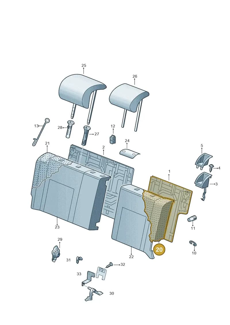 6V0885775T — Skoda Fabia (2014-2022) diagram 797885700, position 20
