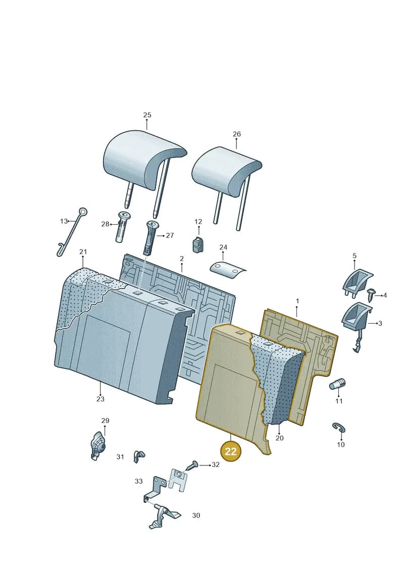 6V0885805CSWTC — Skoda Fabia (2014-2022) diagram 797885700, position 22