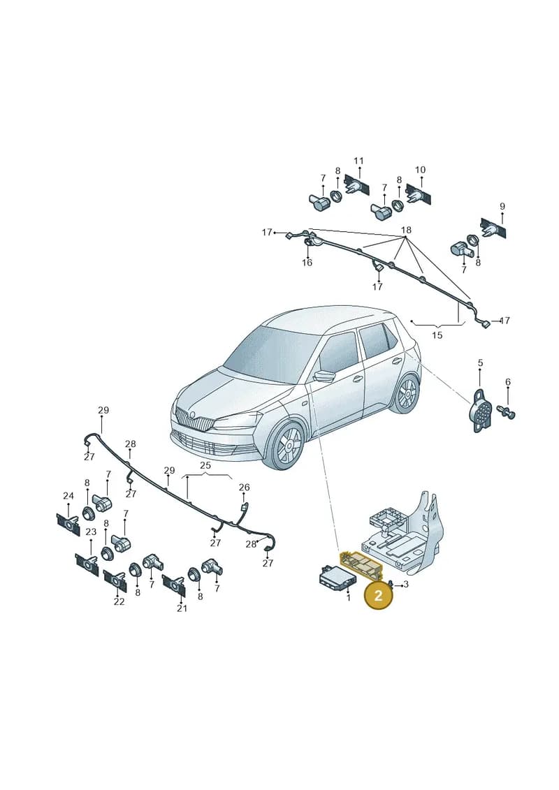 6V0919121 — Skoda Fabia (2014-2022) diagram 797919500, position 2