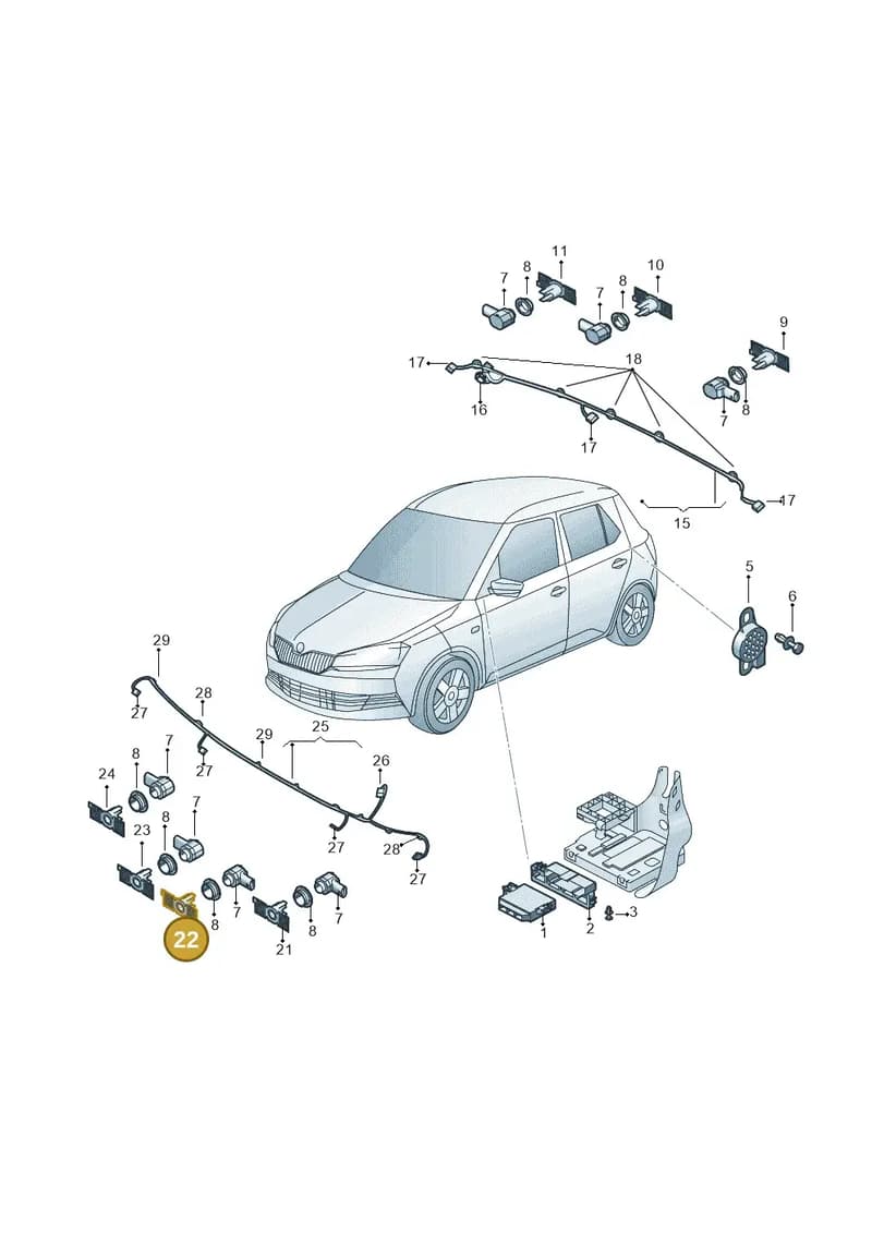 6V0919485A — Skoda Fabia (2014-2022) diagram 797919500, position 22
