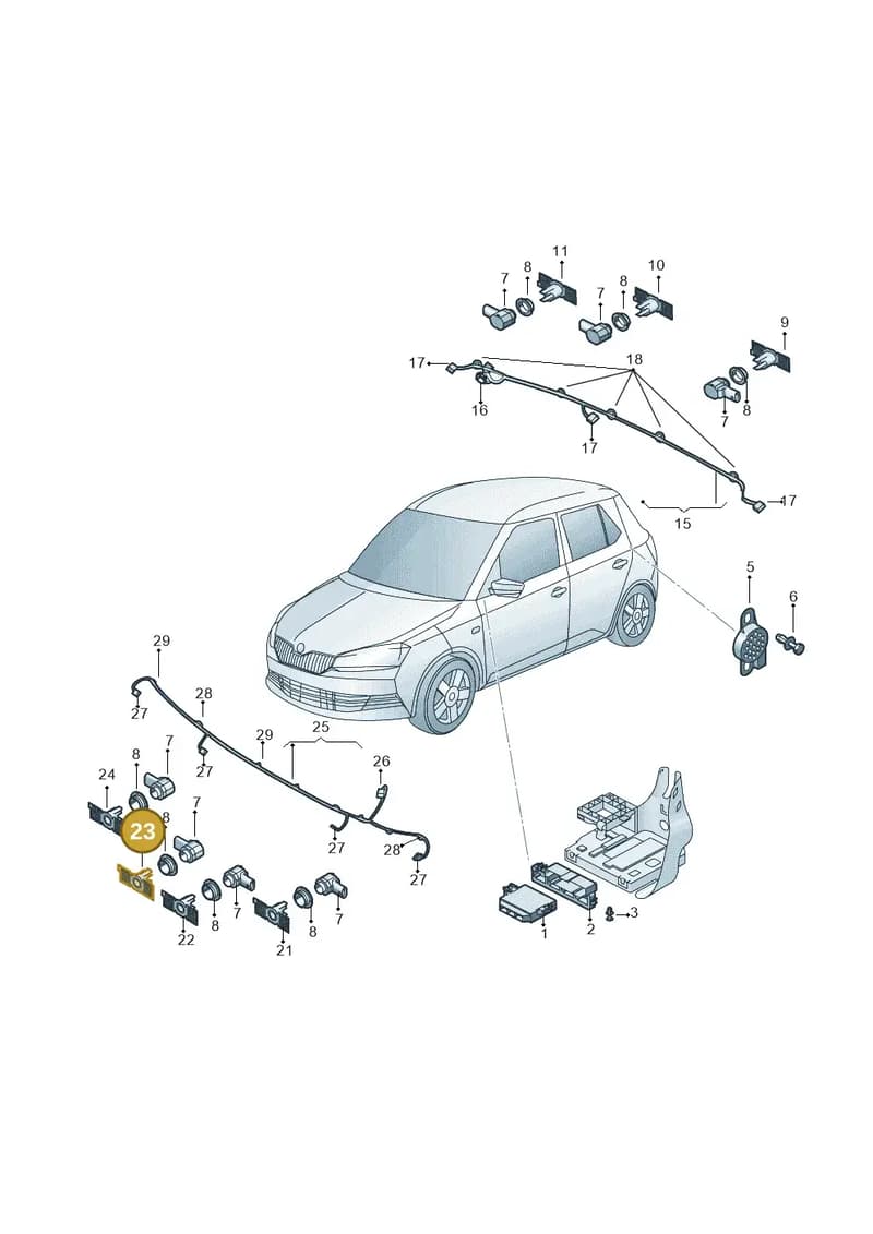 6V0919486A — Skoda Fabia (2014-2022) diagram 797919500, position 23