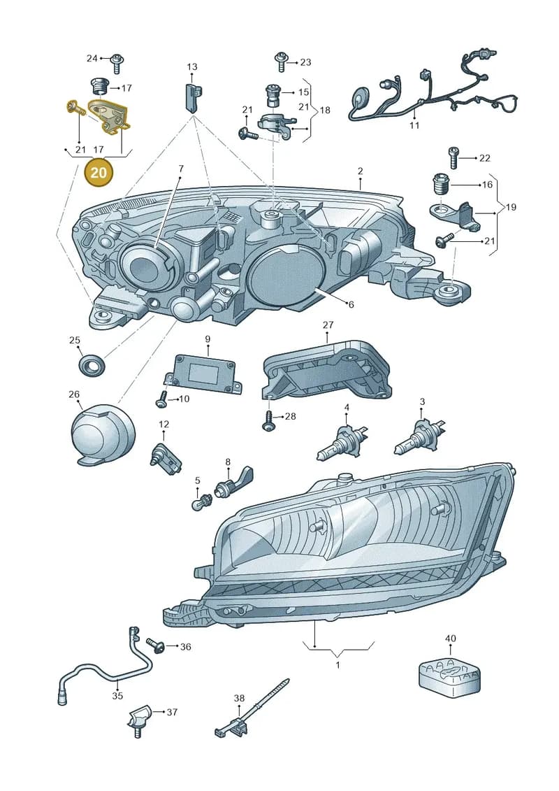 6V0998225C — Skoda Fabia (2014-2022) diagram 797941011, position 20
