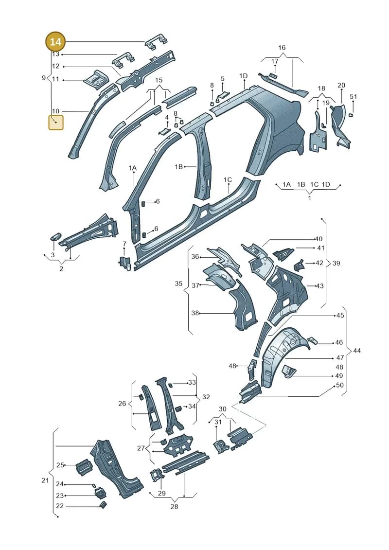 6V6809165 — Skoda Fabia (2014-2022) diagram 797809300, position 14