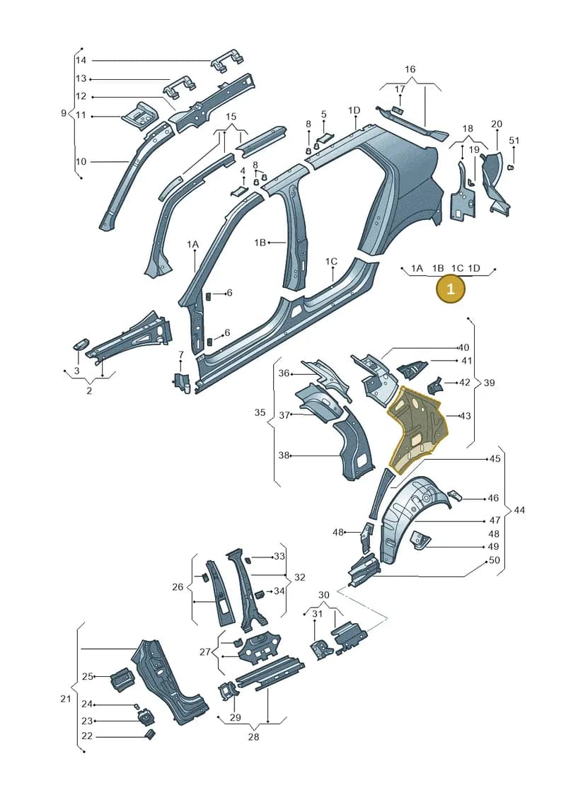 6V6809606A — Skoda Fabia (2014-2022) diagram 797809300, position 1