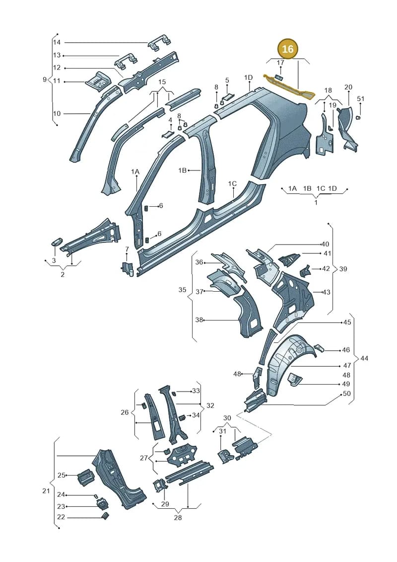 6V6809642A — Skoda Fabia (2014-2022) diagram 797809300, position 16