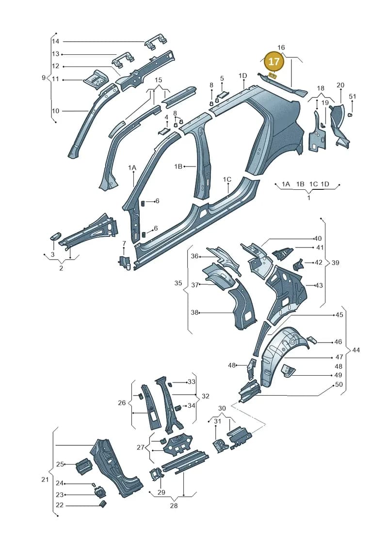 6V6809665 — Skoda Fabia (2014-2022) diagram 797809300, position 17