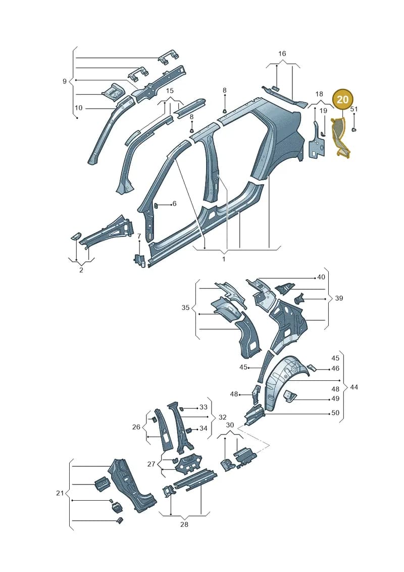 6V6813319 — Skoda Fabia NF HB (2015-2018) diagram 864809300, position 20