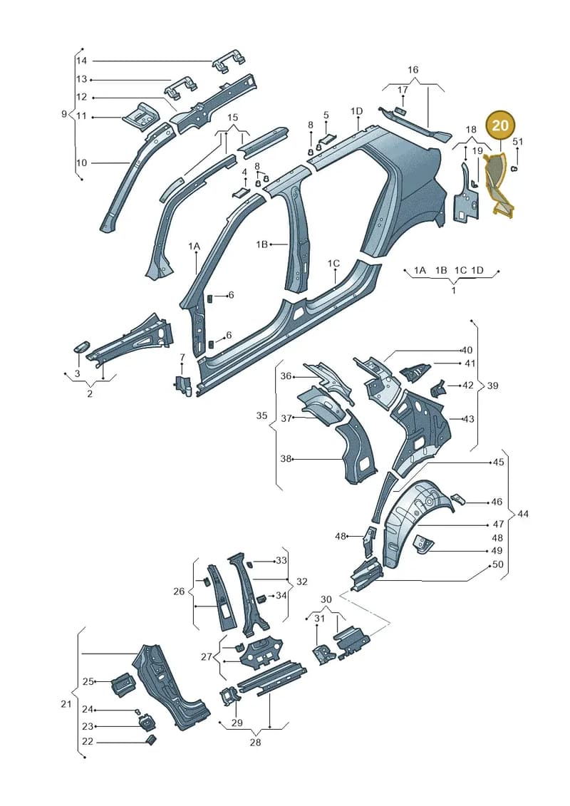6V6813320A — Skoda Fabia (2014-2022) diagram 797809300, position 20
