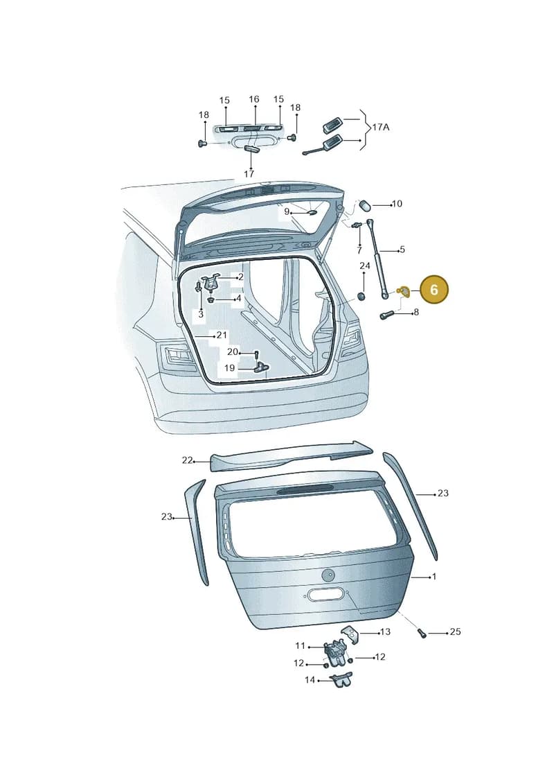 6V6827435 — Skoda Fabia NF HB (2015-2018) diagram 864827000, position 6