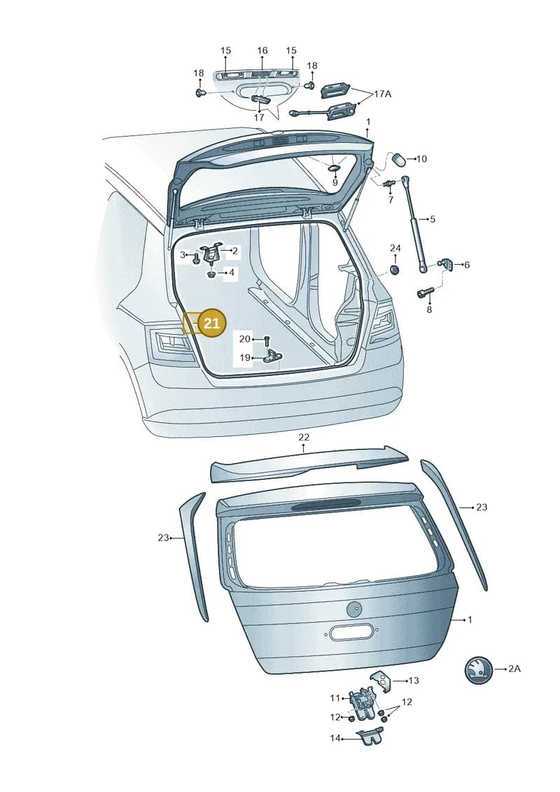6V6827705G — Skoda Fabia (2014-2022) diagram 797827000, position 21