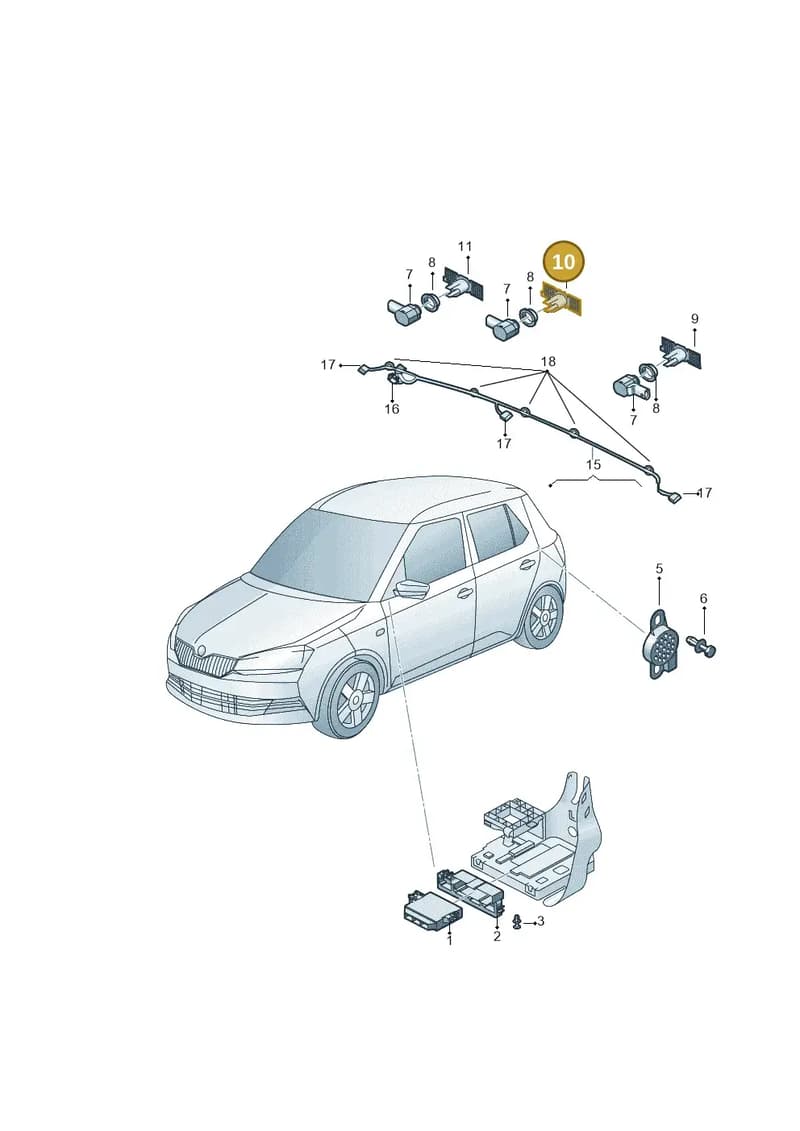 6V6919485A — Skoda Fabia (2014-2022) diagram 797919550, position 10