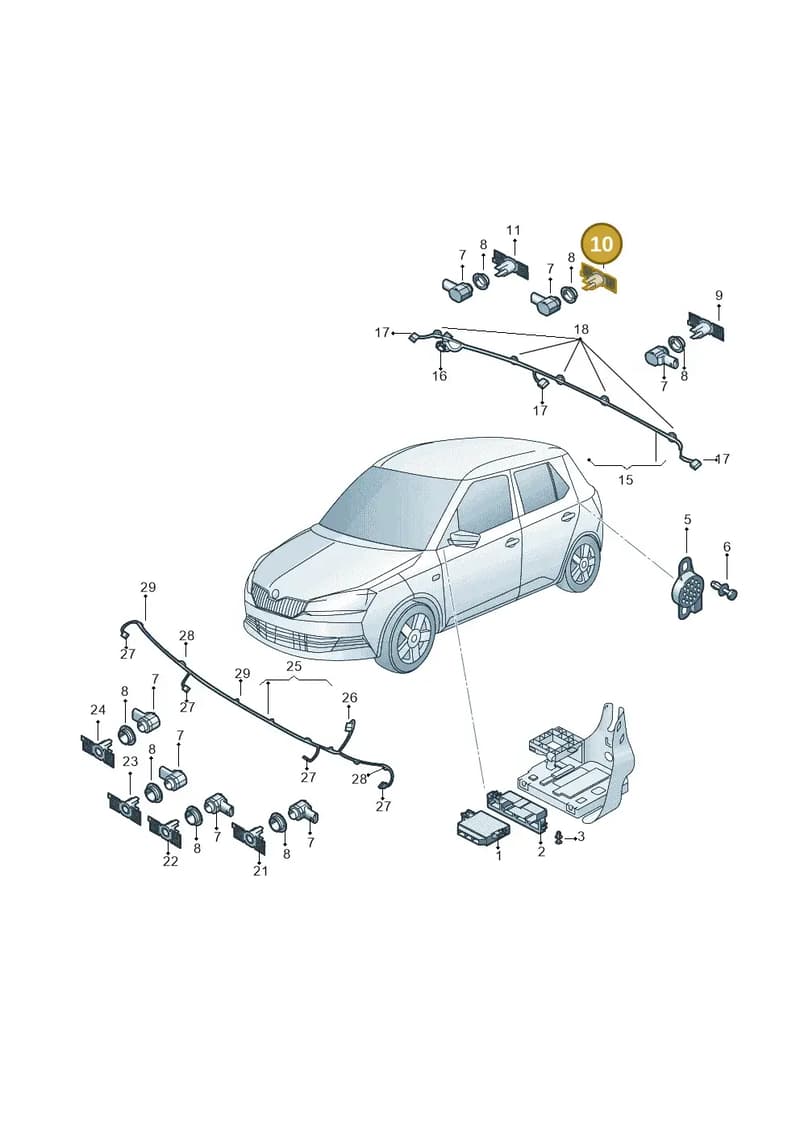 6V6919485C — Skoda Fabia (2014-2022) diagram 797919500, position 10