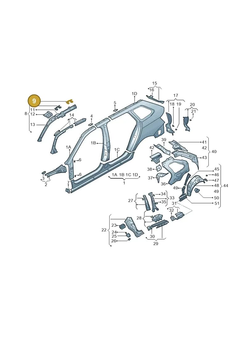 6V9809165 — Skoda Fabia (2014-2022) diagram 797809350, position 9