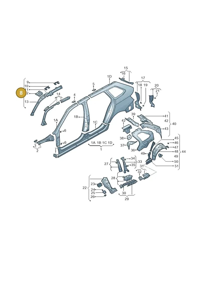 6V9809401 — Skoda Fabia (2014-2022) diagram 797809350, position 8