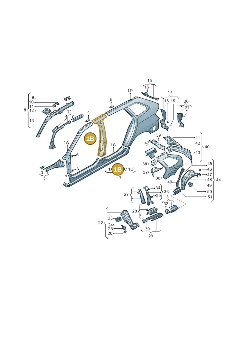 6V9809602B — Skoda Fabia (2014-2022) diagram 797809350, position 1B