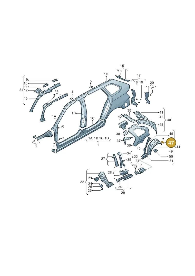 6V9813228 — Skoda Fabia (2014-2022) diagram 797809350, position 47