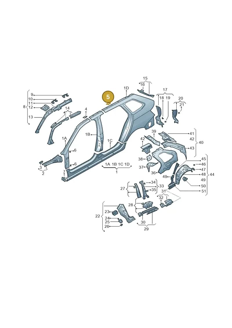 6V9817450 — Skoda Fabia (2014-2022) diagram 797809350, position 5