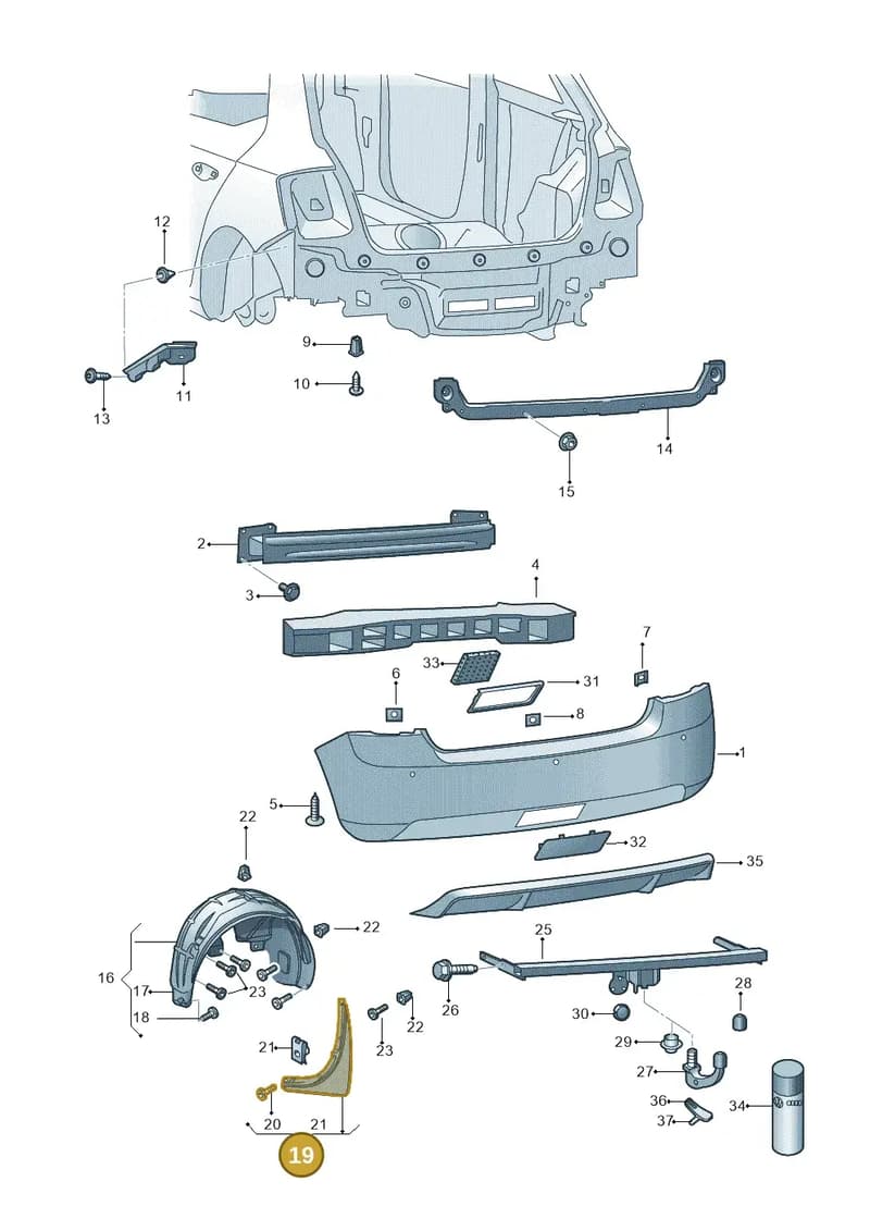 6V9821822 — Skoda Fabia (2014-2022) diagram 797807500, position 19