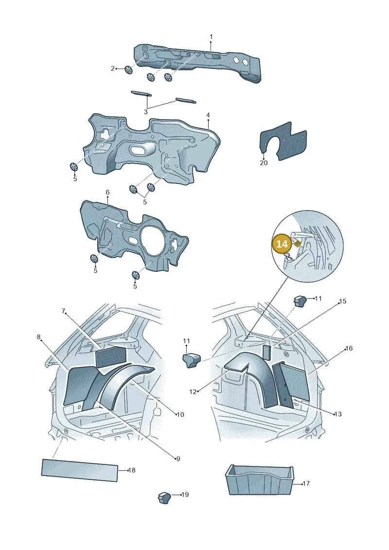 6V9863898 — Skoda Fabia (2014-2022) diagram 797000060, position 14