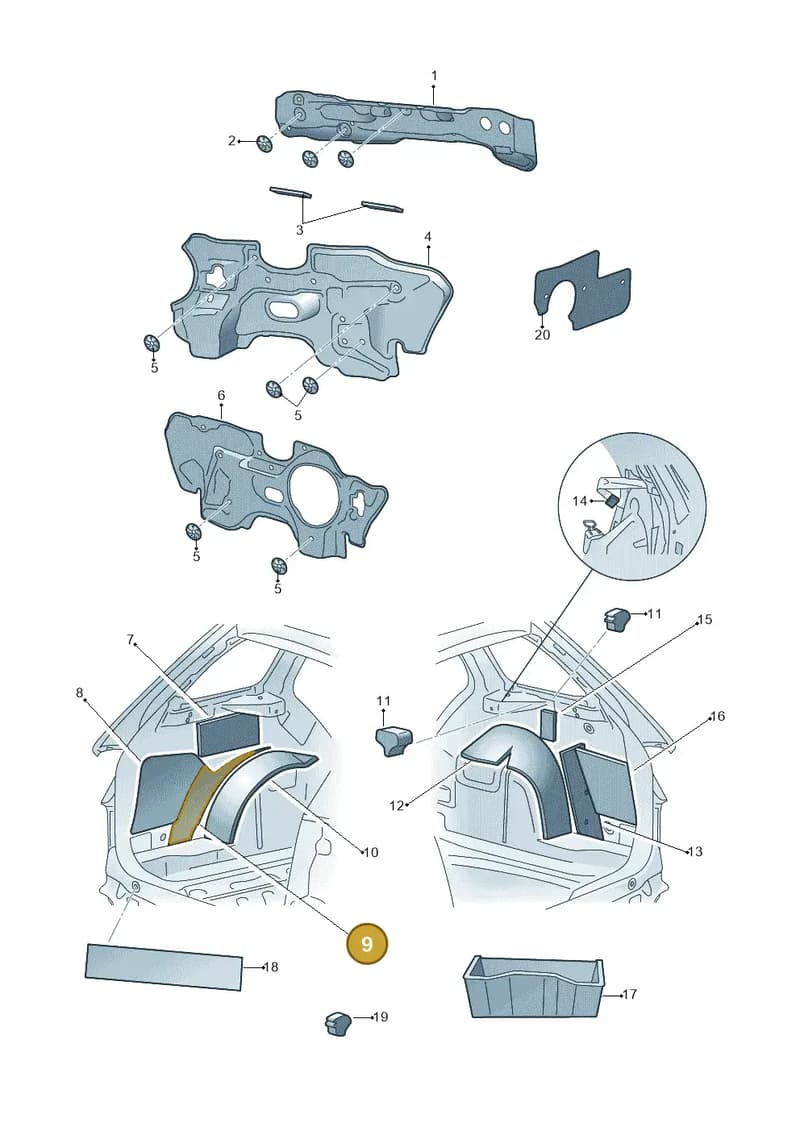 6V9864909B — Skoda Fabia (2014-2022) diagram 797000060, position 9