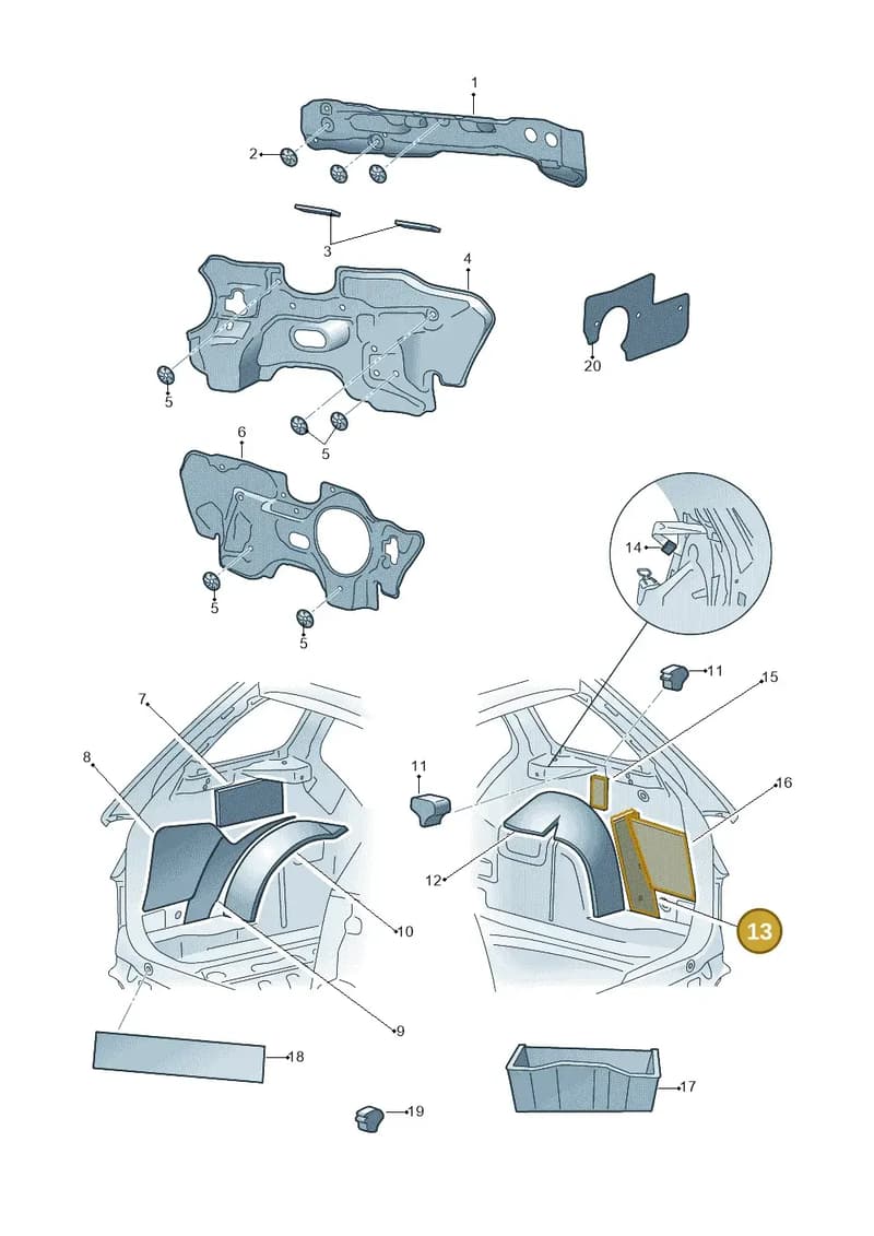 6V9864910A — Skoda Fabia (2014-2022) diagram 797000060, position 13