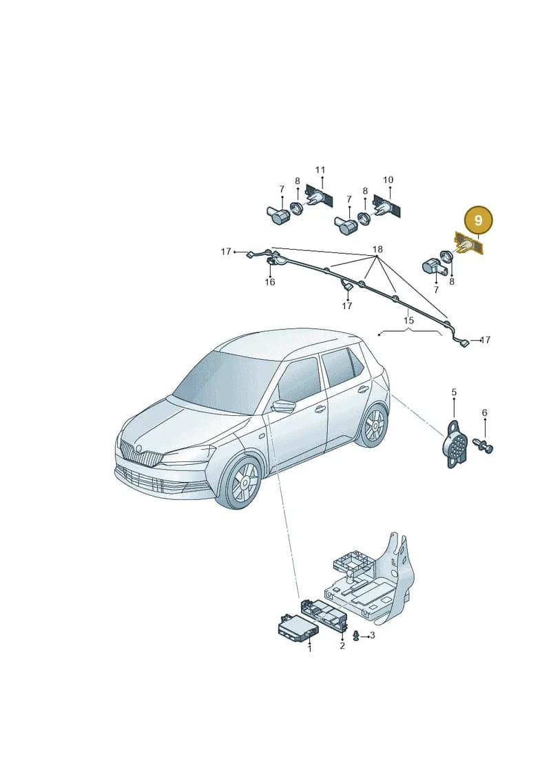 6V9919485 — Skoda Fabia (2014-2022) diagram 797919550, position 9