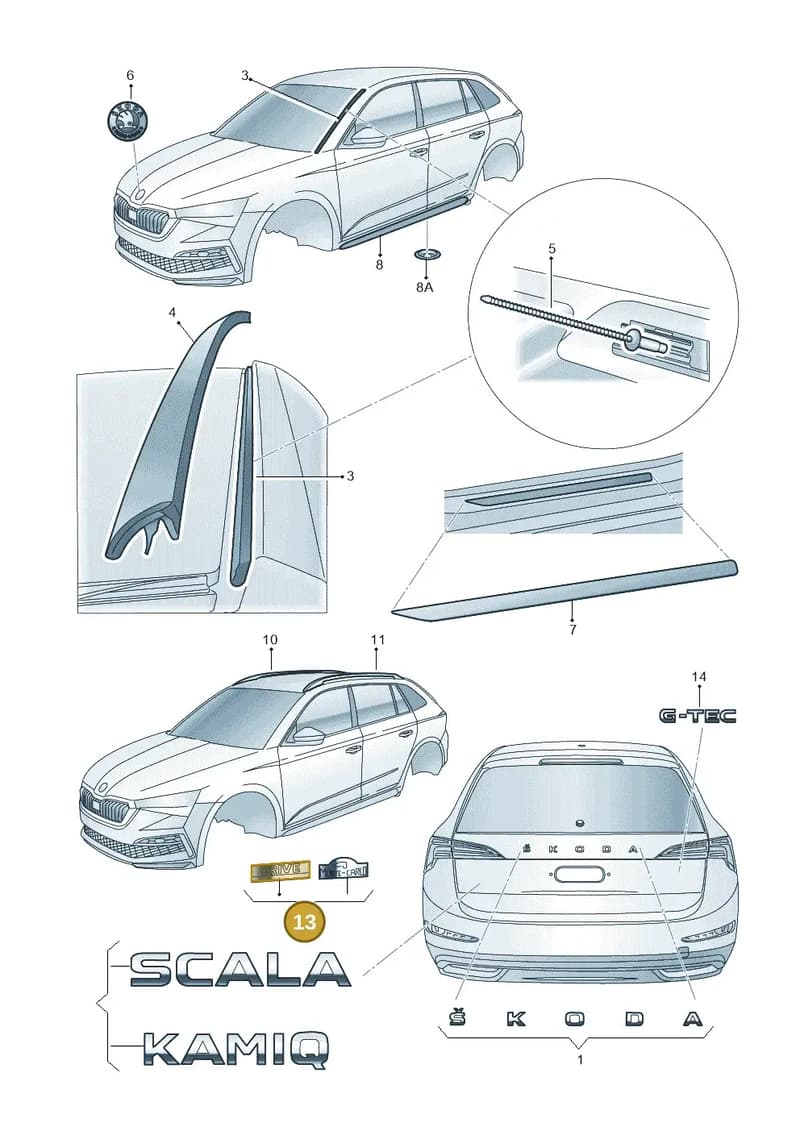 6VA853042BFOD — Skoda Kamiq (2019-2020) diagram 584853000, position 13