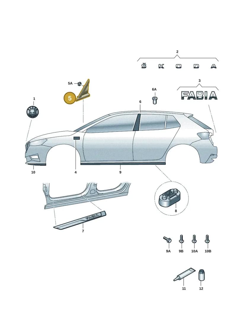 6VA8532719B9 — Skoda Fabia (2021-2022) diagram 6vn853000, position 5