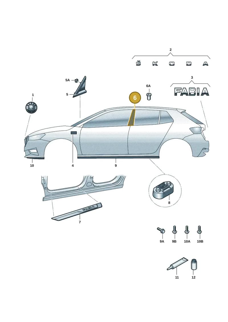6VA853290041 — Skoda Fabia (2021-2022) diagram 6vn853000, position 6