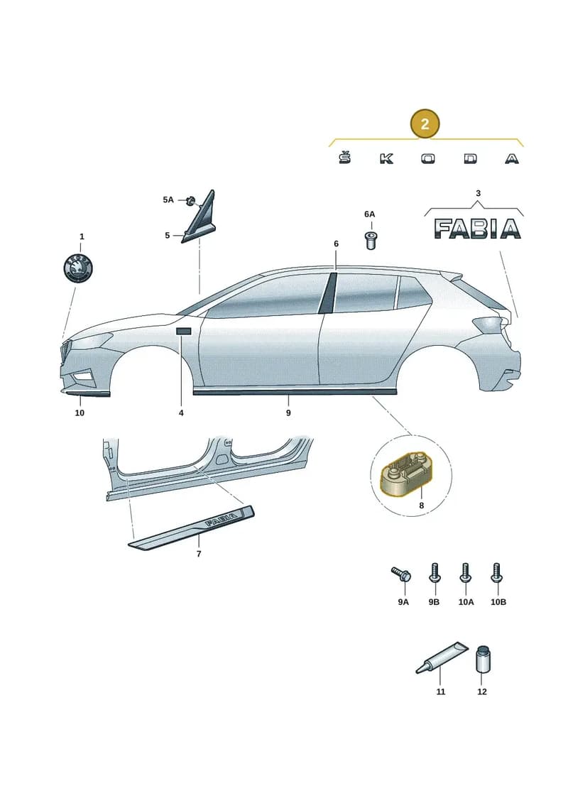 6VA853687A041 — Skoda Fabia (2021-2022) diagram 6vn853000, position 2