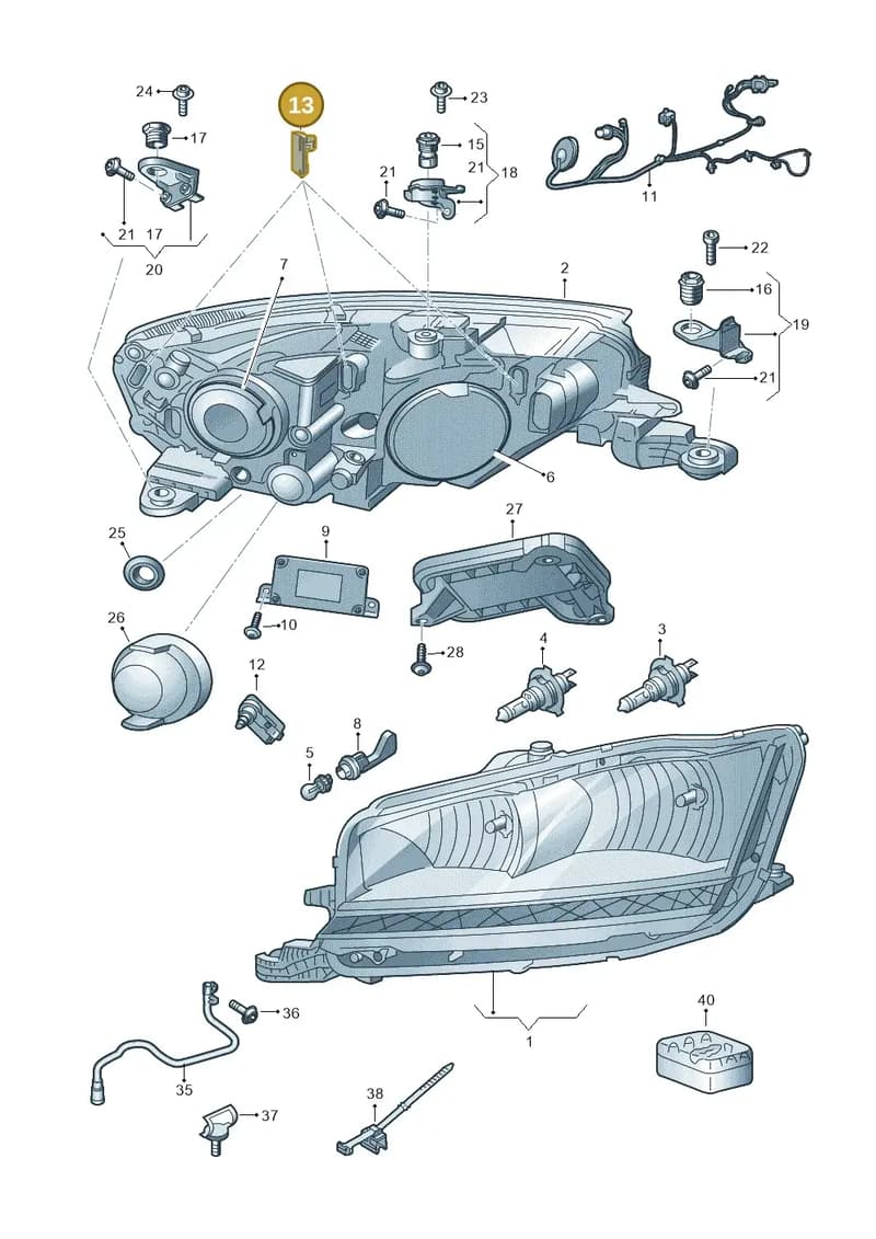6VA941141 — Skoda Fabia (2014-2022) diagram 797941011, position 13