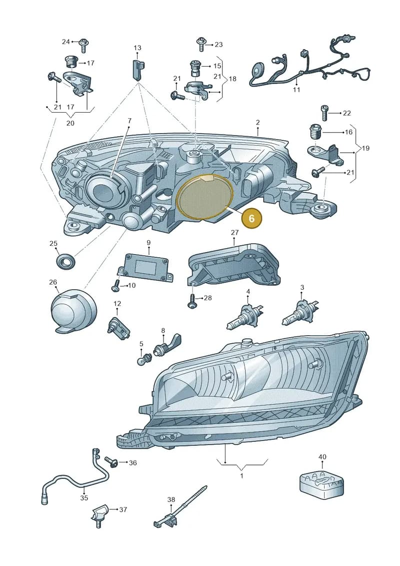 6VA941607 — Skoda Fabia (2014-2022) diagram 797941011, position 6